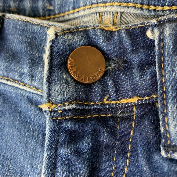 Allsaints "Slim Boys" Boyfriend Fit Medium Indigo Wash Jeans Size 24 - Picture 4 of 14